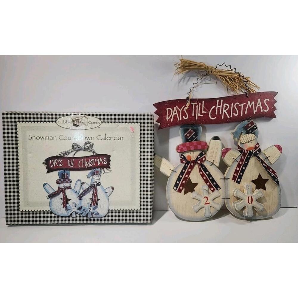 Days Till Christmas Countdown  Snowman Wooden Wall Hanging Decoration